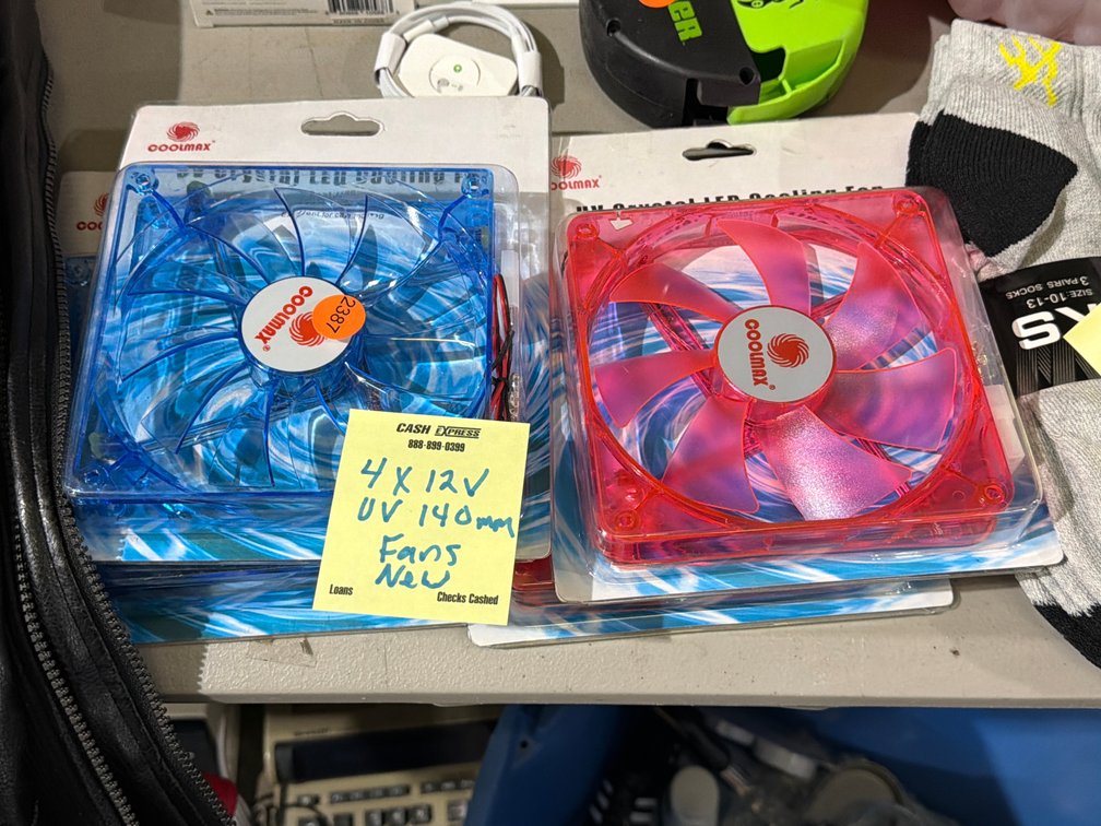 (4) NEW 12V UV 140MM FANS