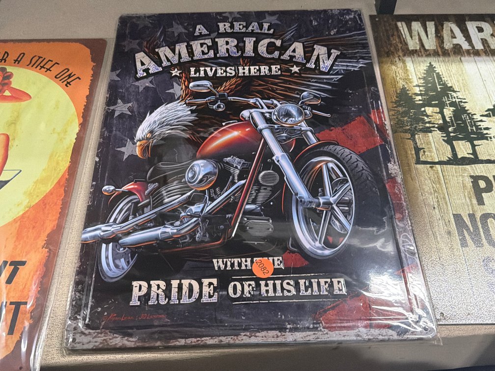 METAL MOTORCYCLE SIGN