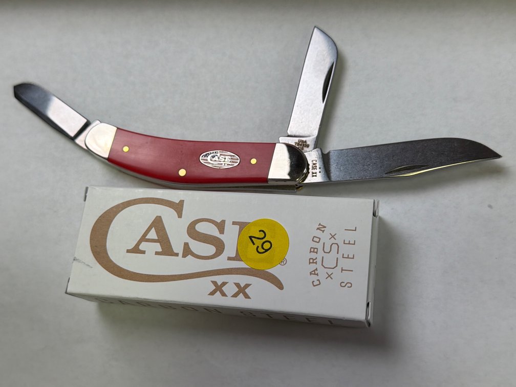 CASE XX BOSE AMERICAN WORKMAN RED SYNTHETIC SMOOTH SOWBELLY KNIFE
