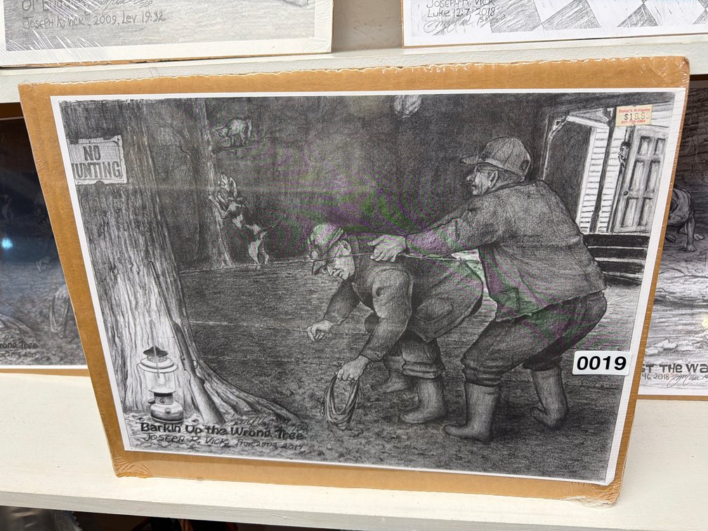 BARKIN UP THE WRONG TREE PRINT BY JOSEPH VICK