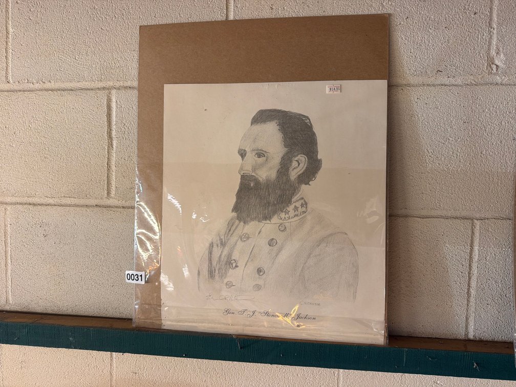 GENERAL STONEWALL JACKSON DRAWING 14”X16”