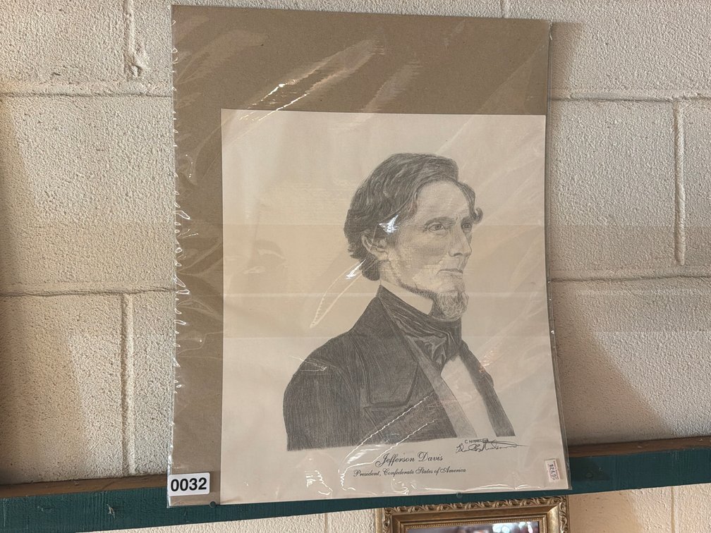 JEFFERSON DAVIS DRAWING  14”X16”