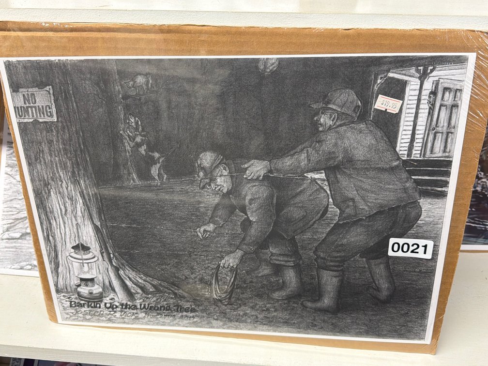 BARKIN UP THE WRONG TREE PRINT BY JOSEPH VICK