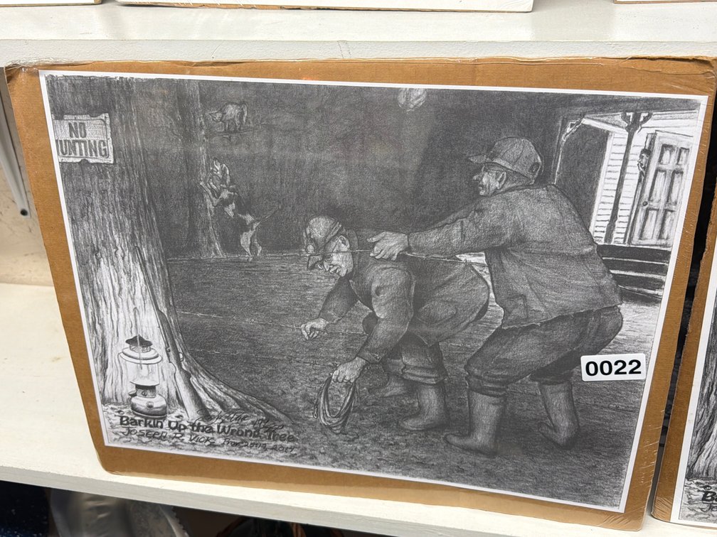 BARKIN UP THE WRONG TREE PRINT BY JOSEPH VICK