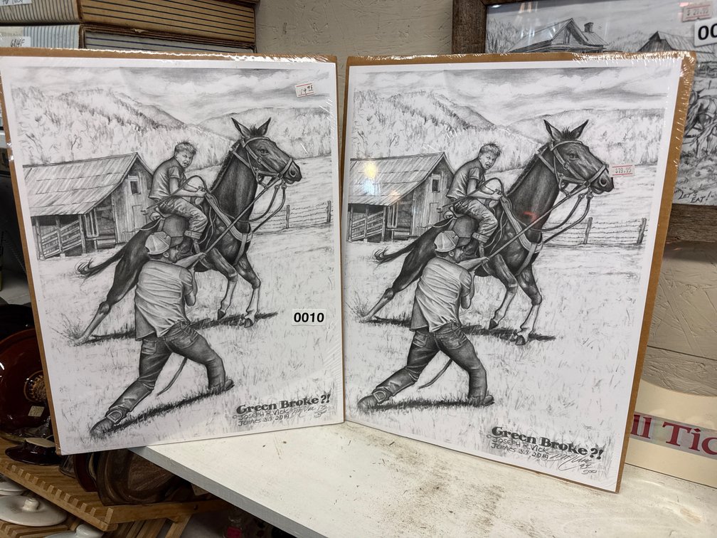 (2) GREEN BROKE PRINTS BY JOSEPH VICK