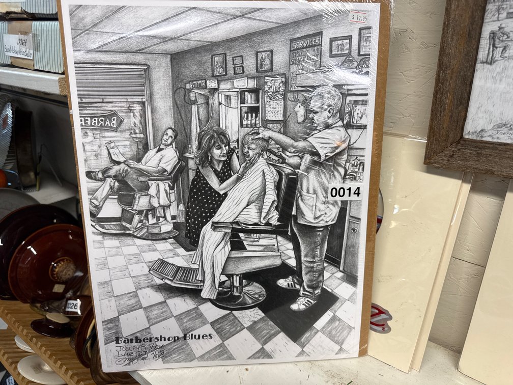 BARBERSHOP BLUES PRINT BY JOSEPH VICK