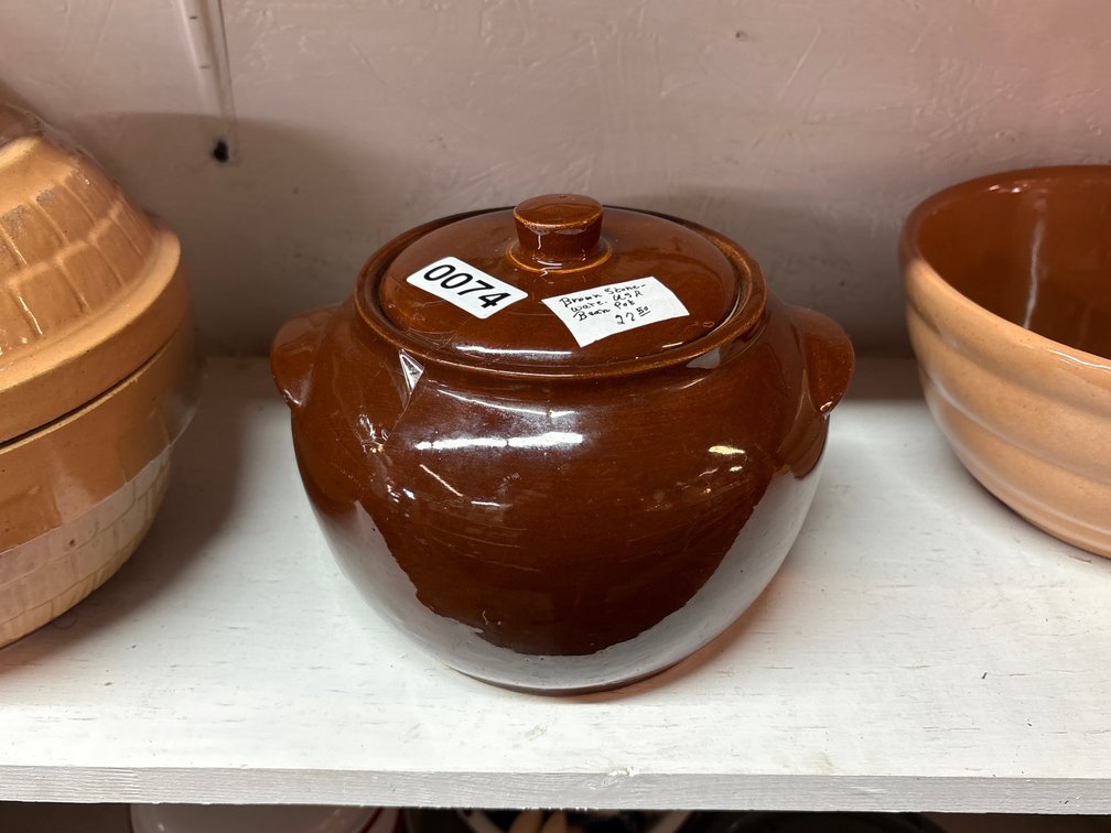 STONEWARE BEAN POT