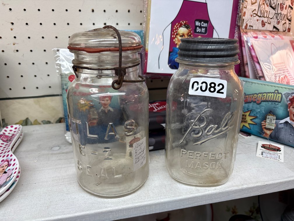 (2) GLASS JARS