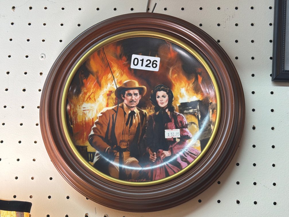 FRAMED THE BURNING OF ATLANTA GONE WITH THE WIND COLLECTOR PLATE