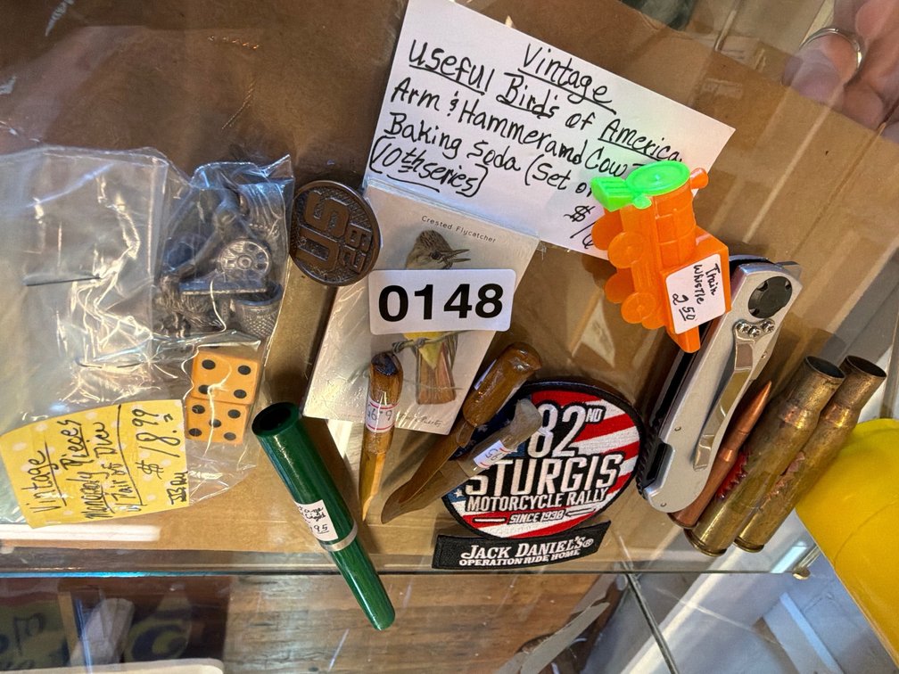 VINTAGE DICE, KNIFE, CASINGS, MISC