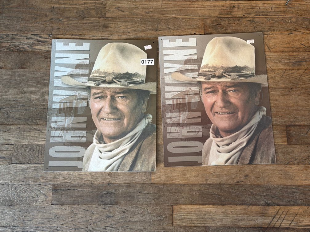 TWO JOHN WAYNE METAL SIGNS