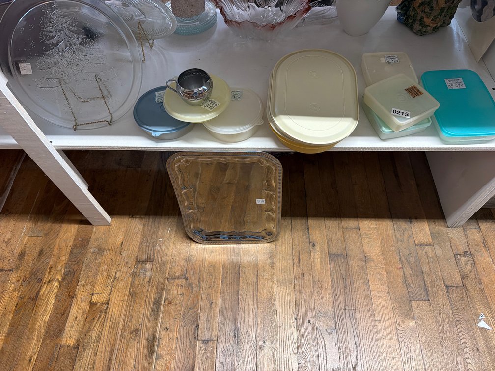 GLASS PLATTER,  TRAY,  & TUPPERWARE