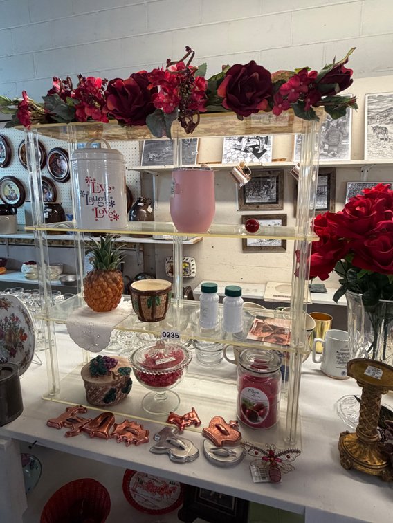 ACRYLIC DISPLAY W/ CONTENTS- COOKIE CUTTERS, DECOR