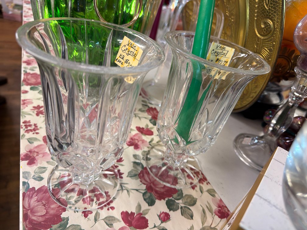 (2) CRYSTAL VASES