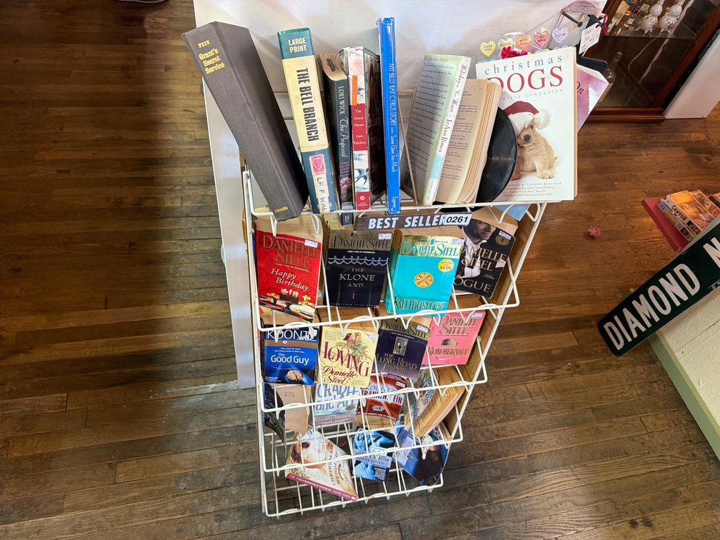 LOT OF BOOKS ON RACK
