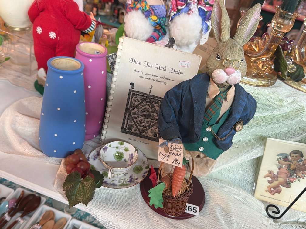 RABBIT FIGURE , VASES , ETC