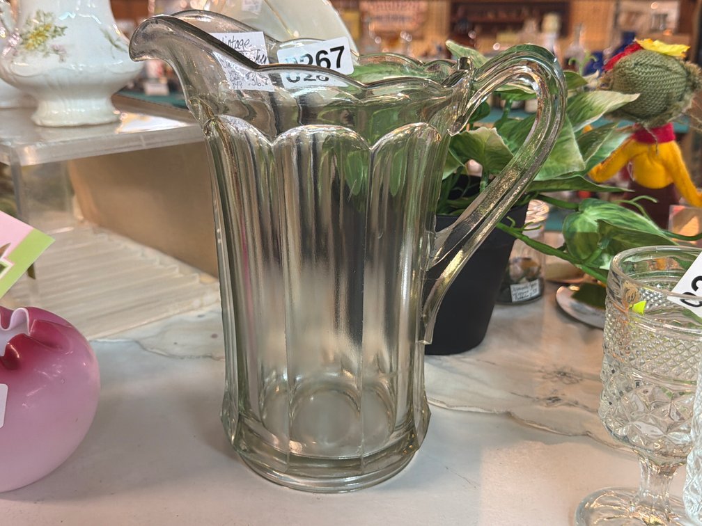 VINTAGE GLASS PITCHER