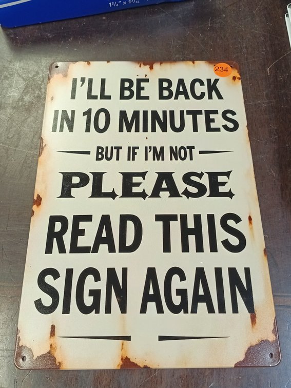 ILL BE BACK SIGN