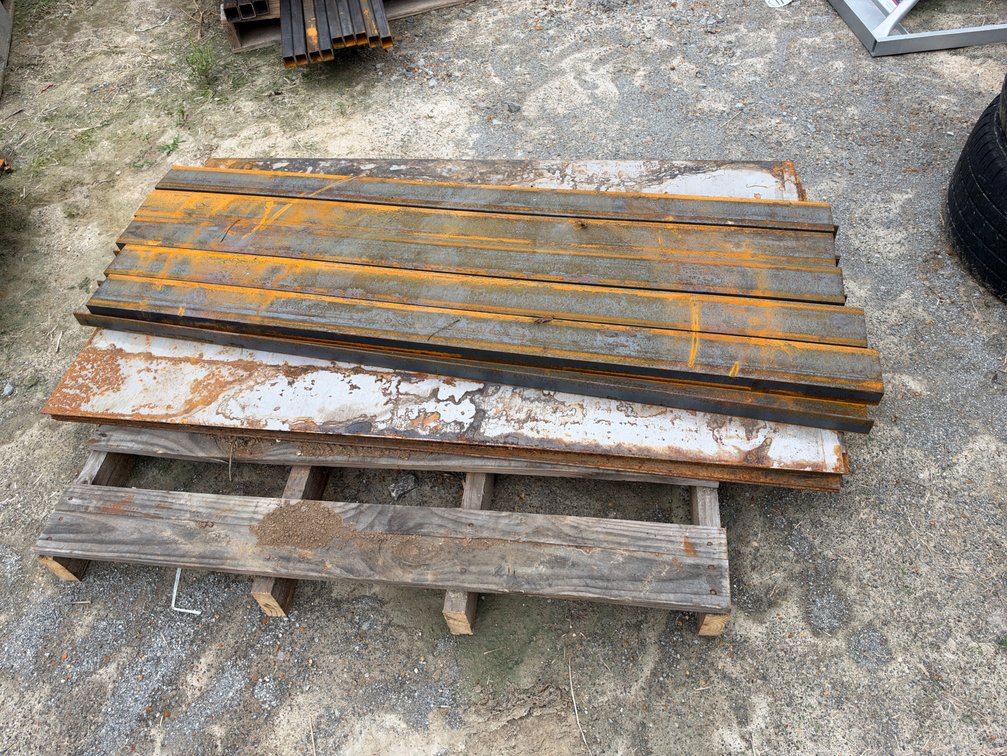 PALLET OF STOCK METAL PLATES AND CHANNEL