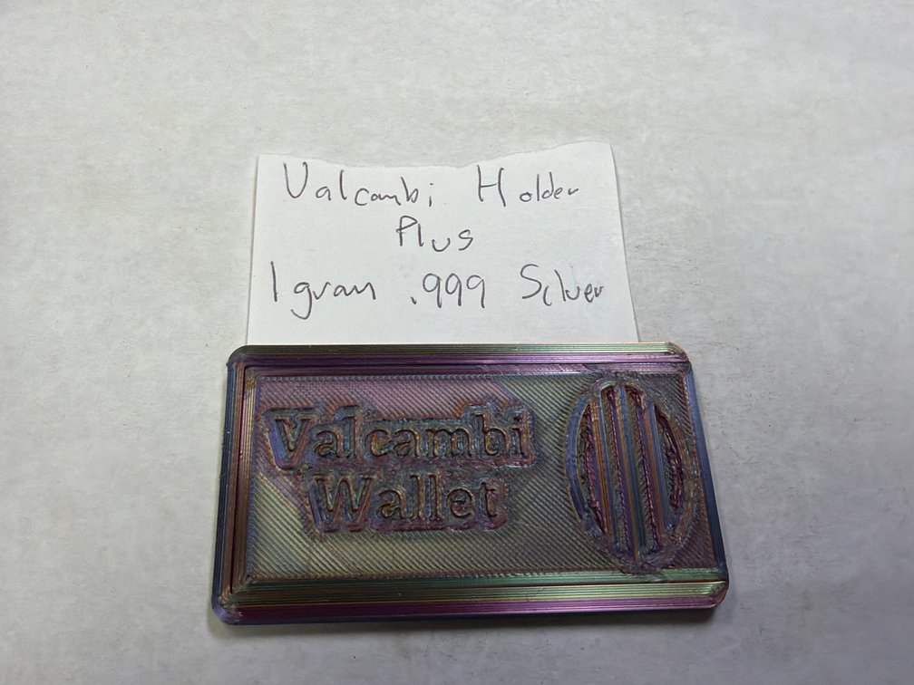 VALCAMBI HOLDER PLUS 1 GRAM .999 SILVER