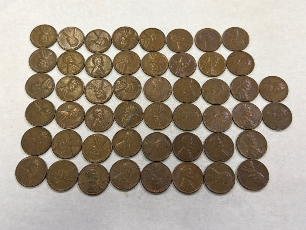 (50) 1953 WHEAT PENNIES