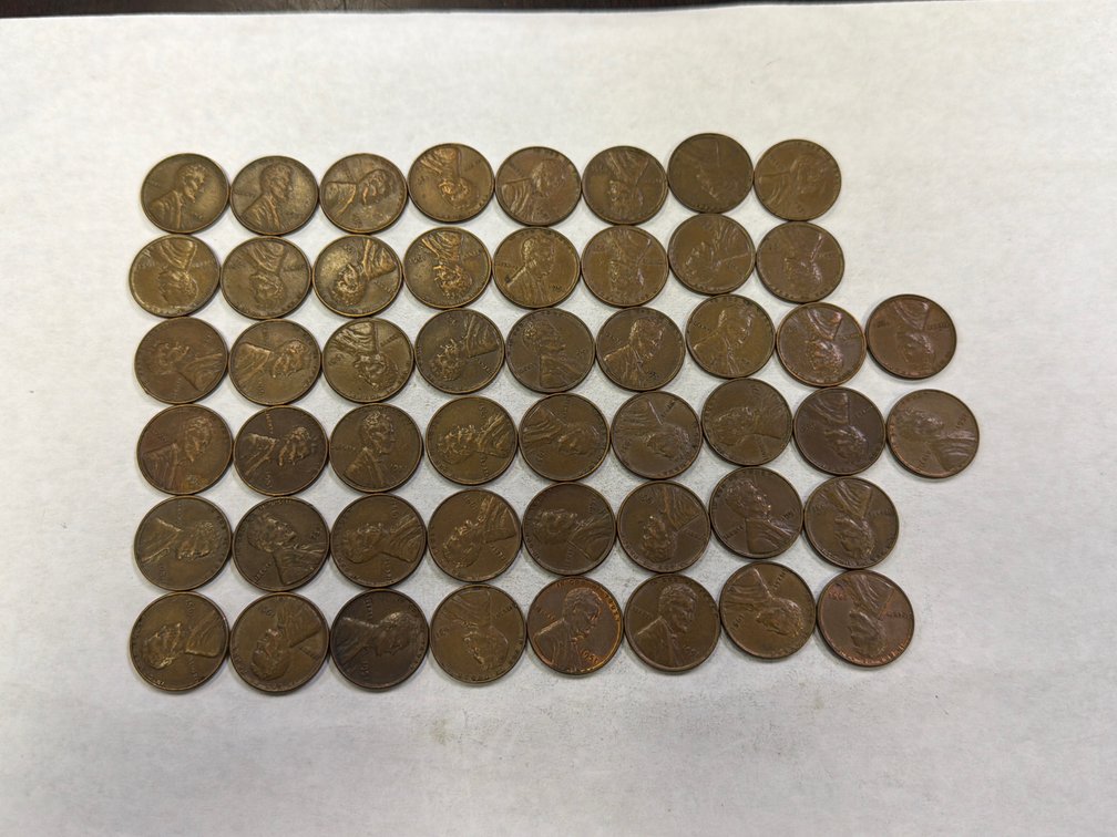 (50) 1951 WHEAT PENNIES