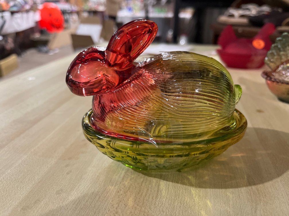 GLASS BUNNY ON NEST
