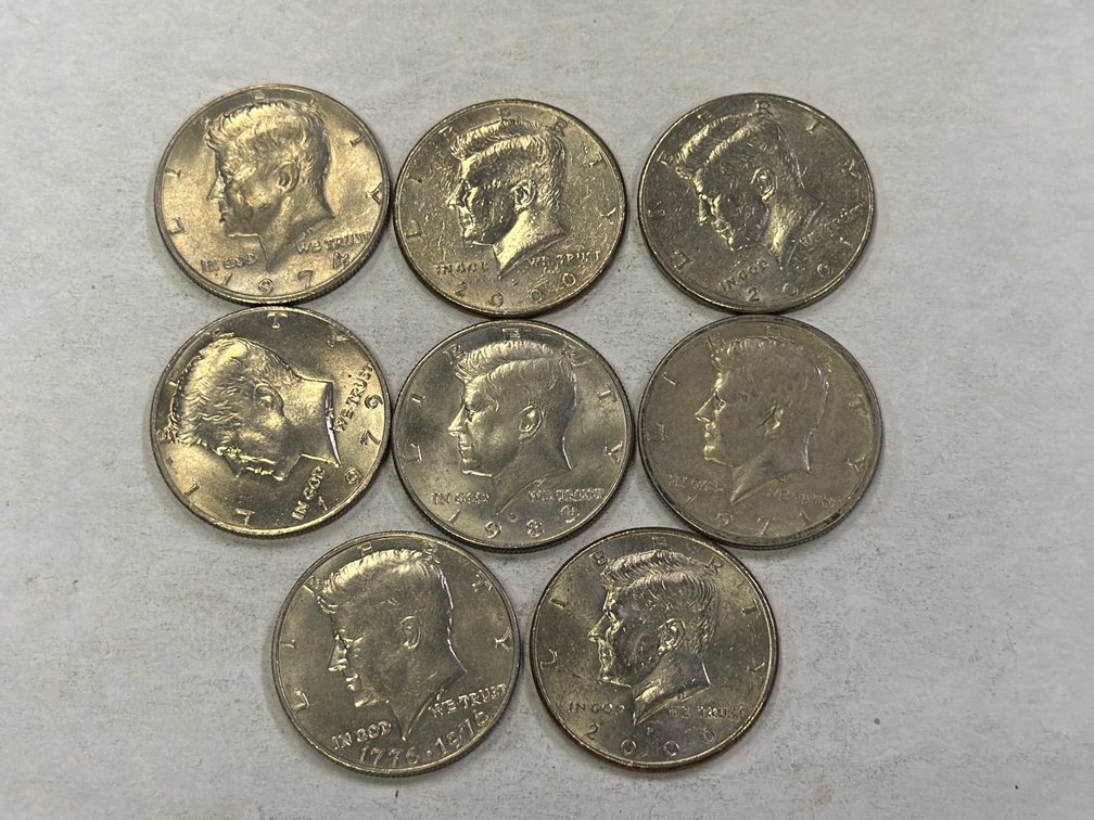 (8) KENNEDY HALF DOLLARS