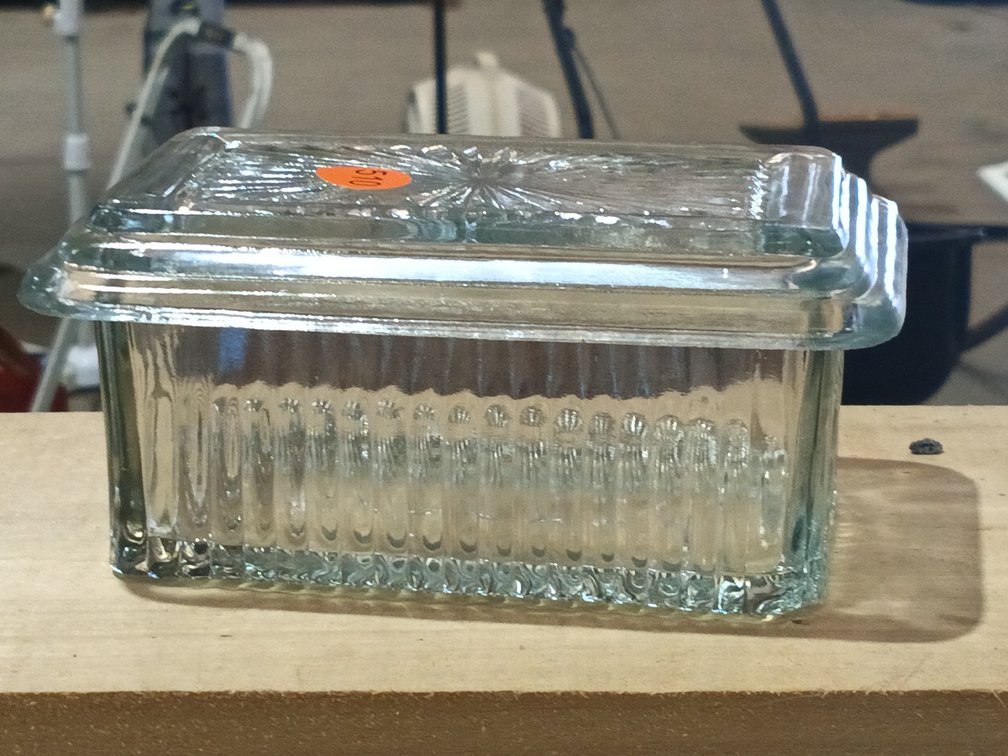 GLASS BUTTER CONTAINER