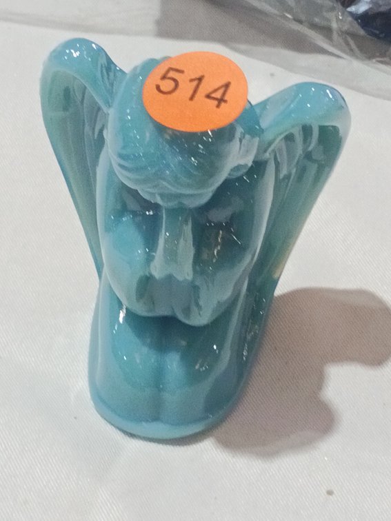 SMALL BLUE GLASS ANGEL