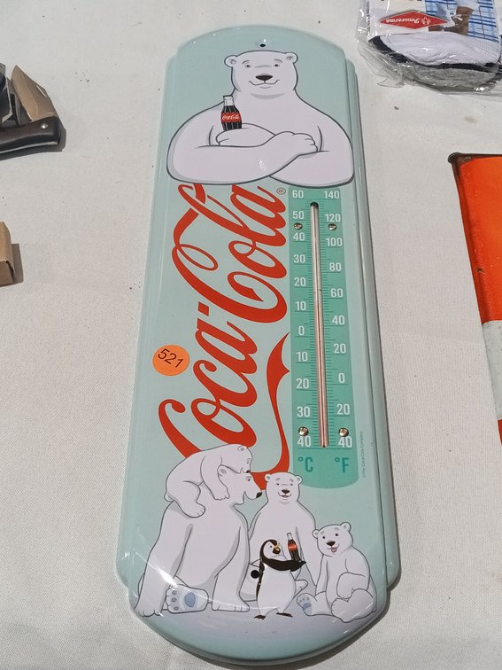 COCA COLA METAL THERMOMETER