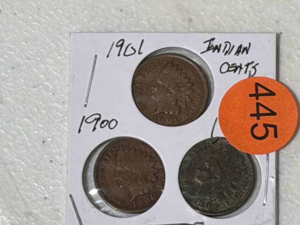 (3) INDIAN CENTS