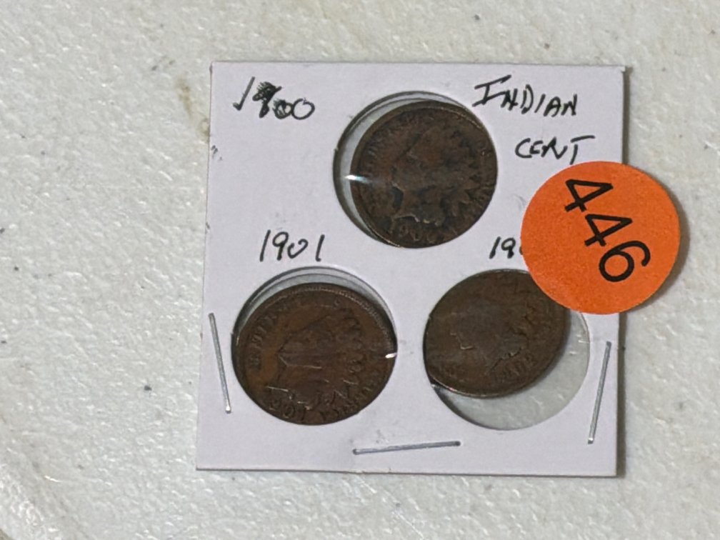(3) INDIAN CENTS
