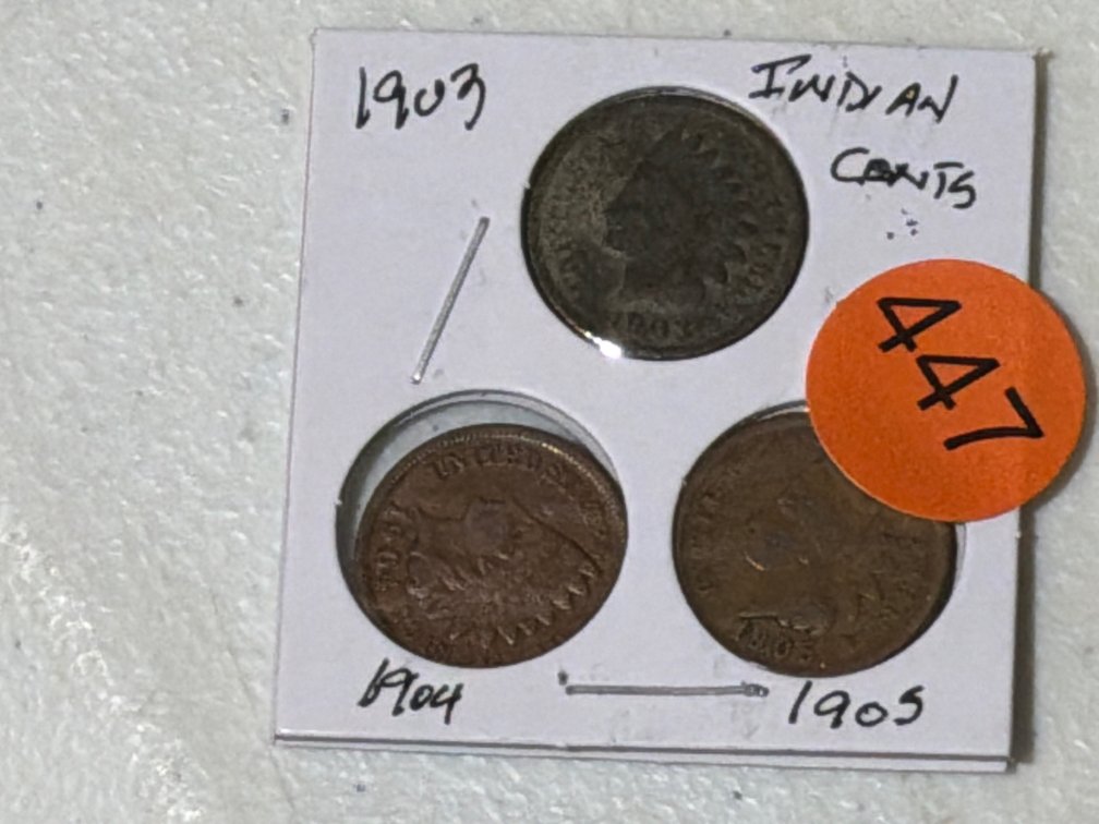 (3) INDIAN CENTS