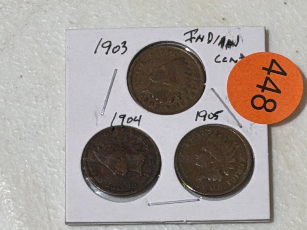 (3) INDIAN CENTS
