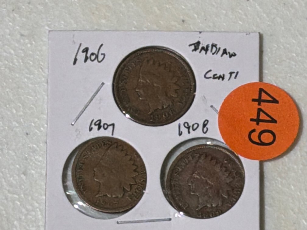 (3) INDIAN CENTS