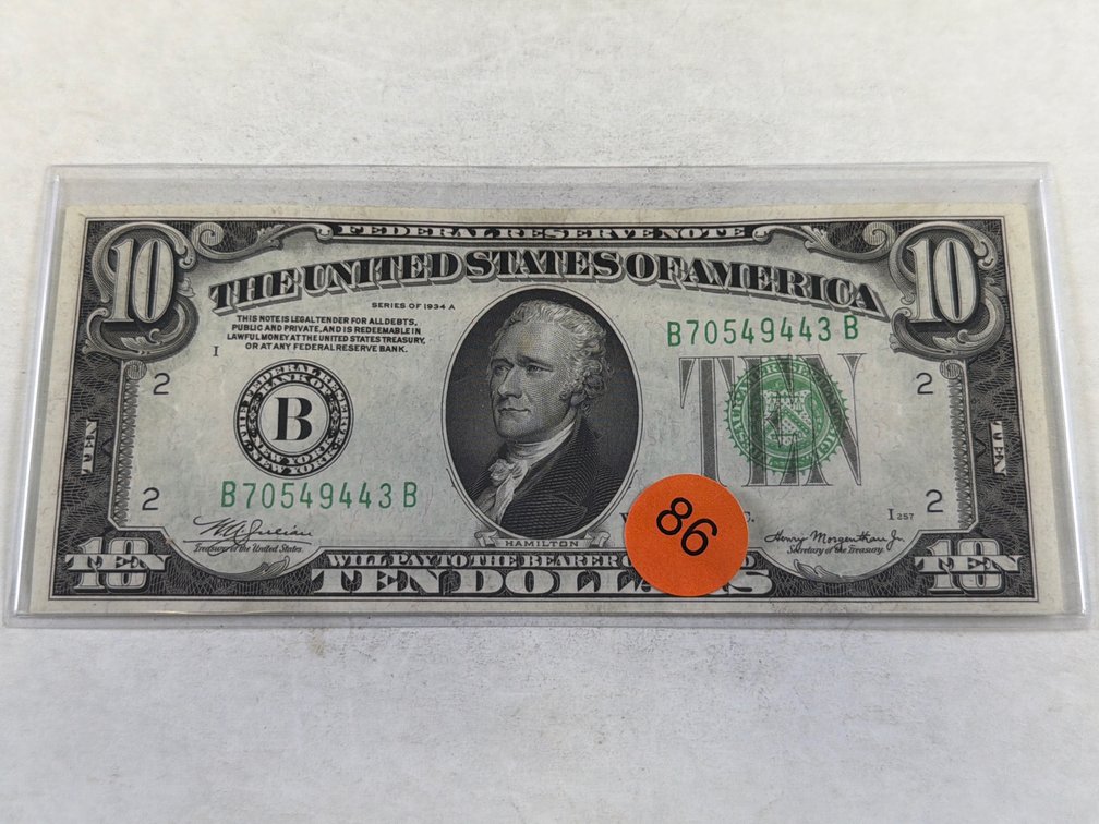 1934A $10 GREEN SEAL
