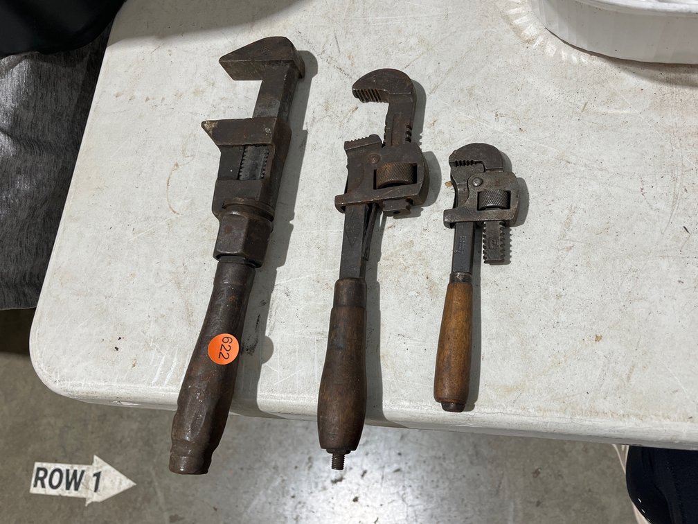 VINTAGE ADJUSTABLE PIPE WRENCHES (3)