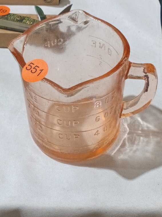PINK DEPRESSION GLASS MEASURING CUP