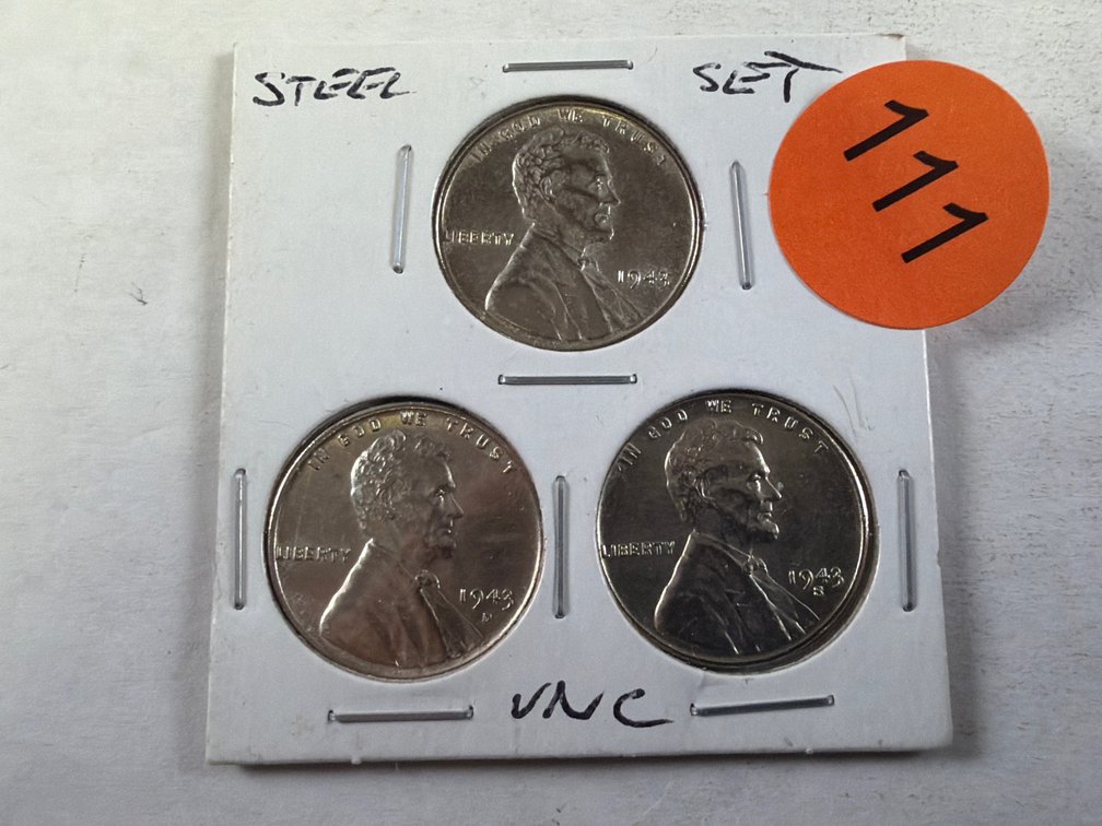 (3) 1943 STEEL WHEAT PENNIES