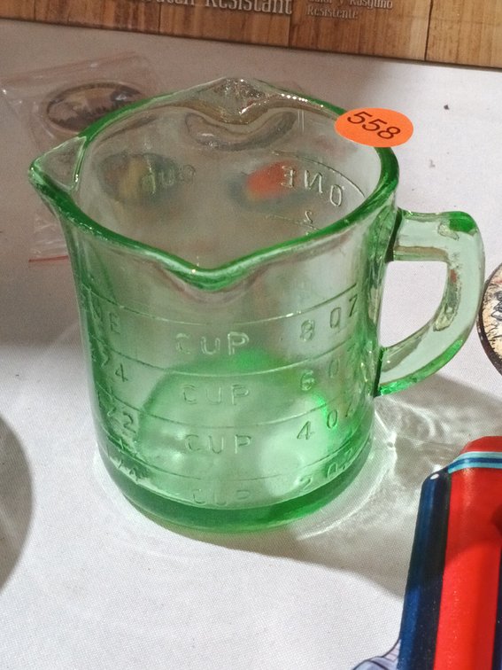 URANIUM GLASS MEASURING CUP