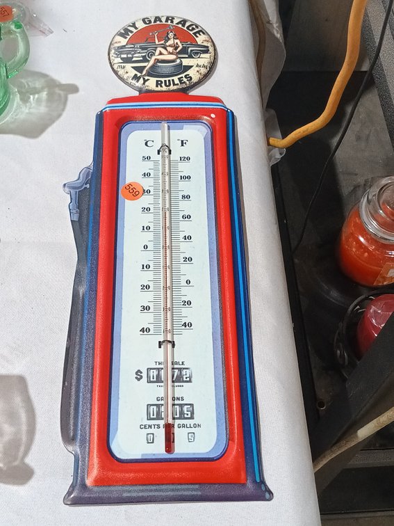 MY GARAGE, MY RULES METAL THERMOMETER