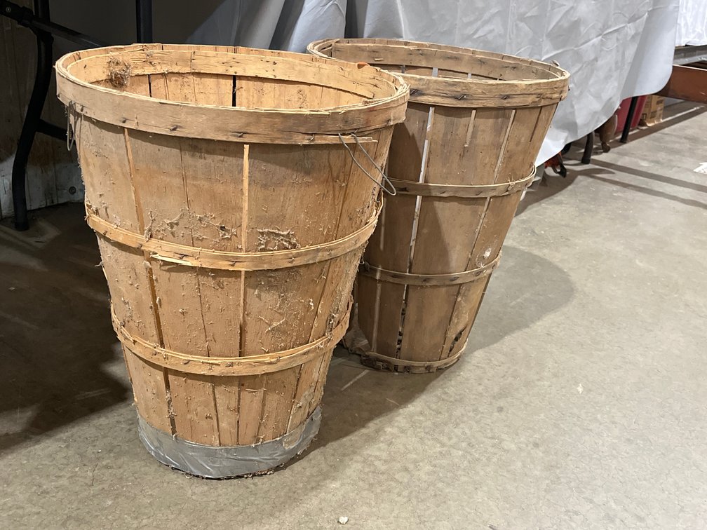 2 VINTAGE BUSHEL BASKETS