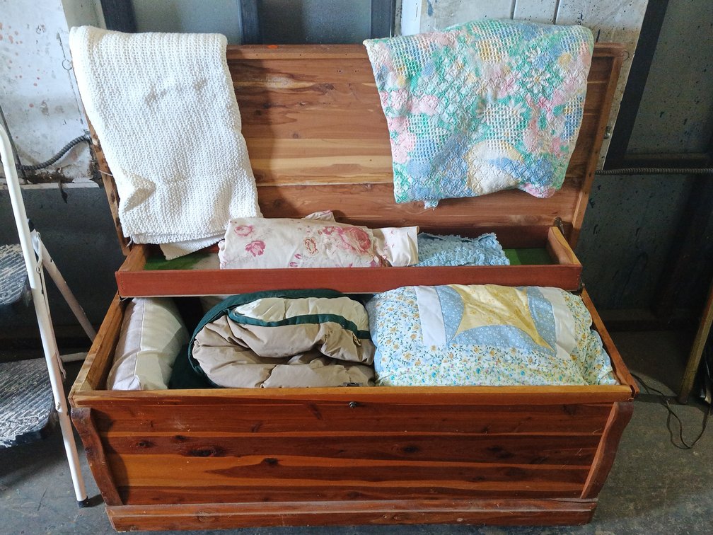 CEDAR CHEST WITH CONTENTS