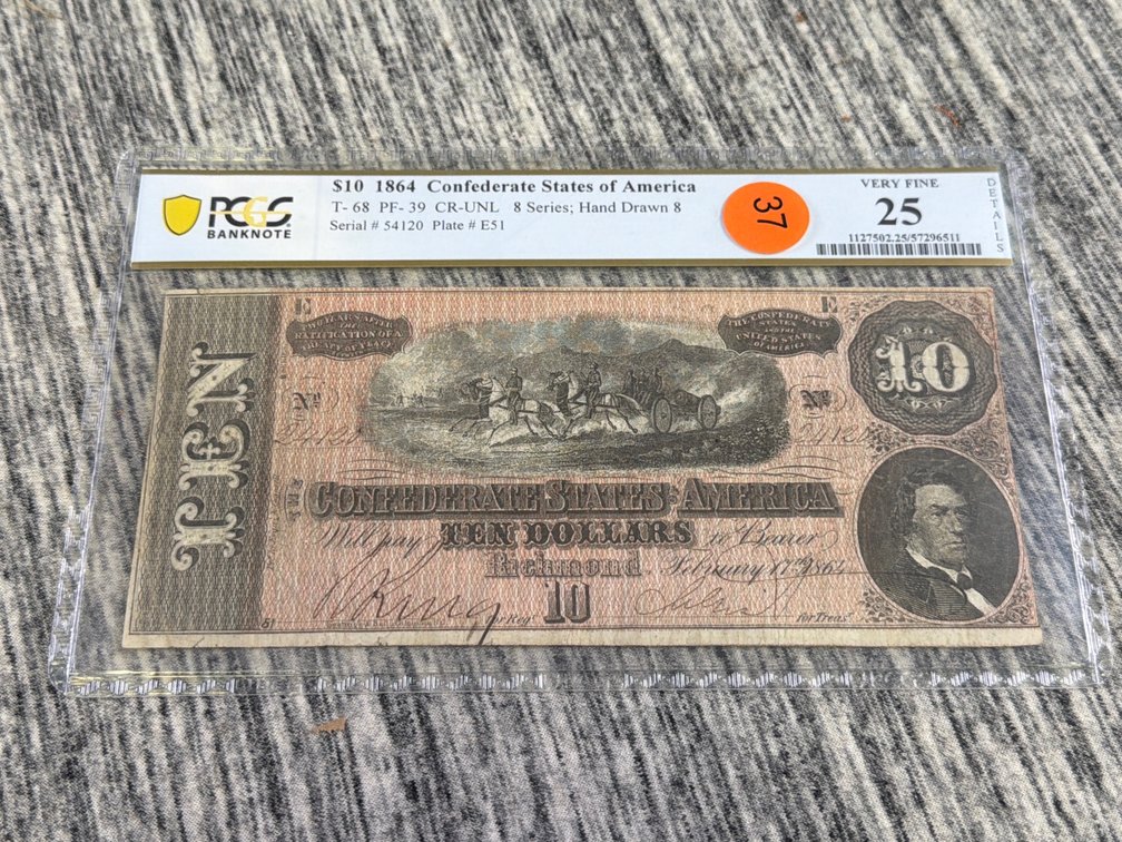 $10 1864 CONFEDERATE STATES OF AMERICA