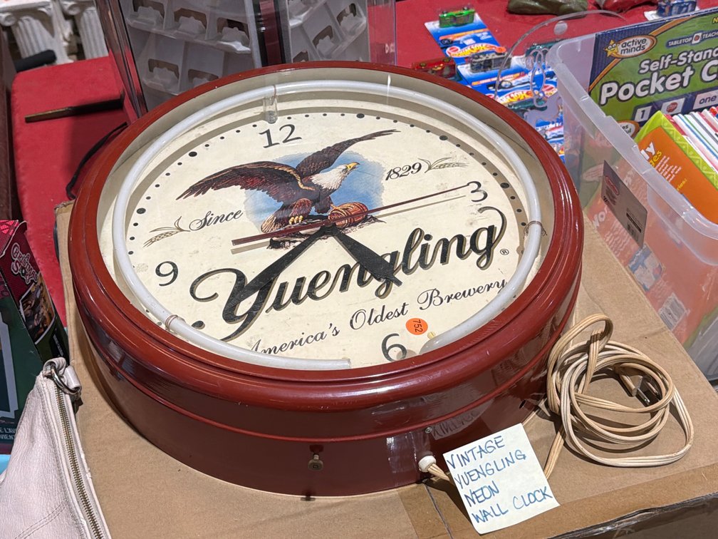VINTAGE YUENGLING NEON WALL CLOCK