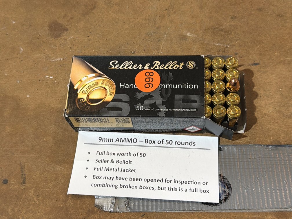 9MM AMMO (50 ROUNDS)