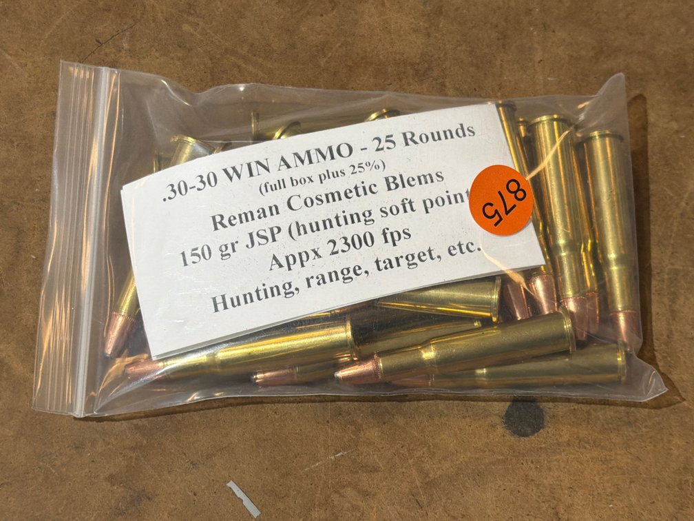 30-30 WIN AMMO (25 ROUNDS)