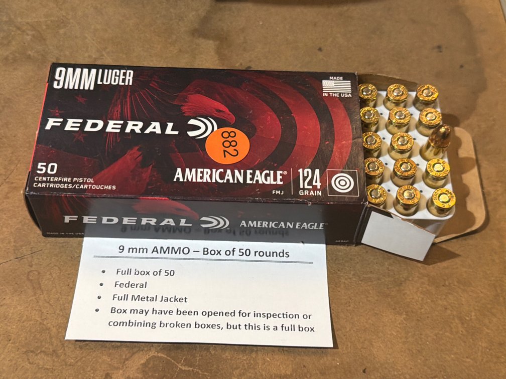 9MM AMMO (50 ROUNDS)