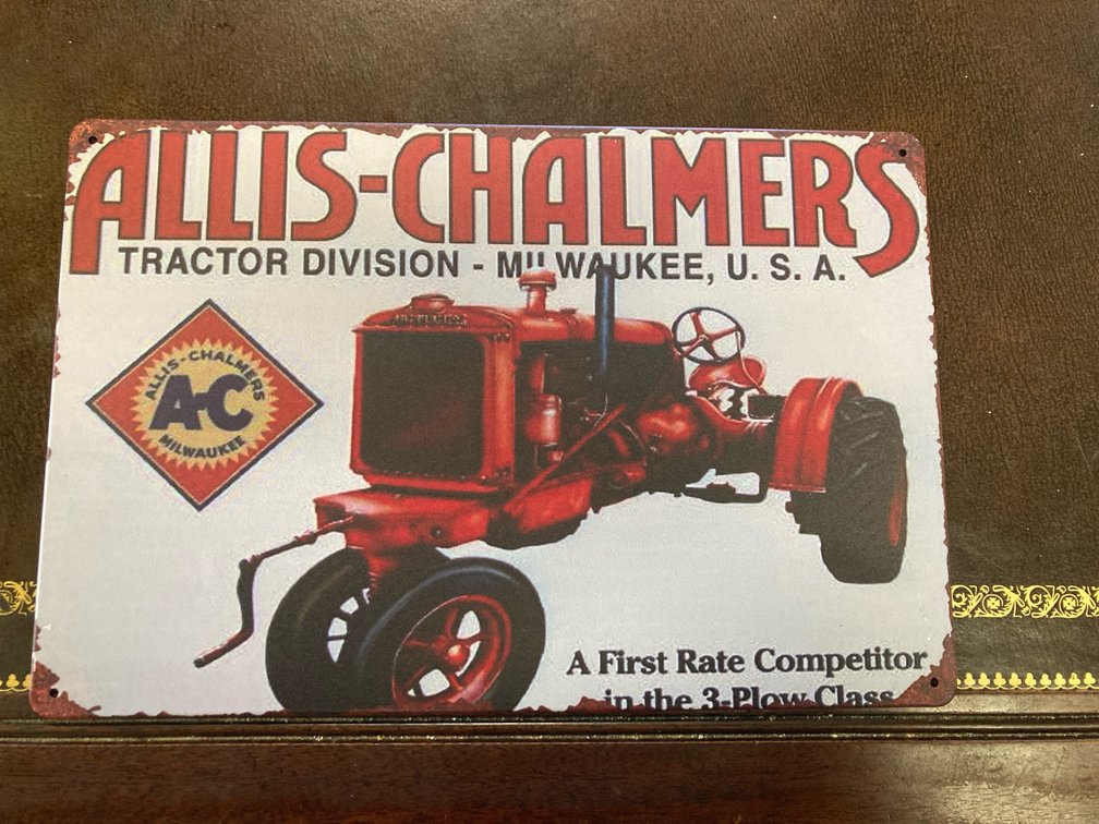 Metal Allis Chalmers Sign